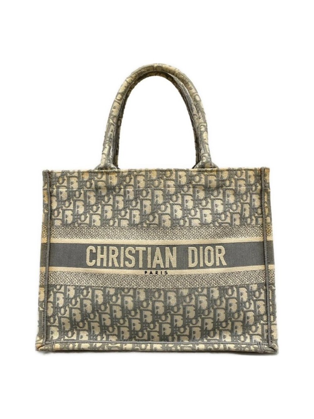 Dior Tote Bag Book Medium Vintage Small Ivory Gray